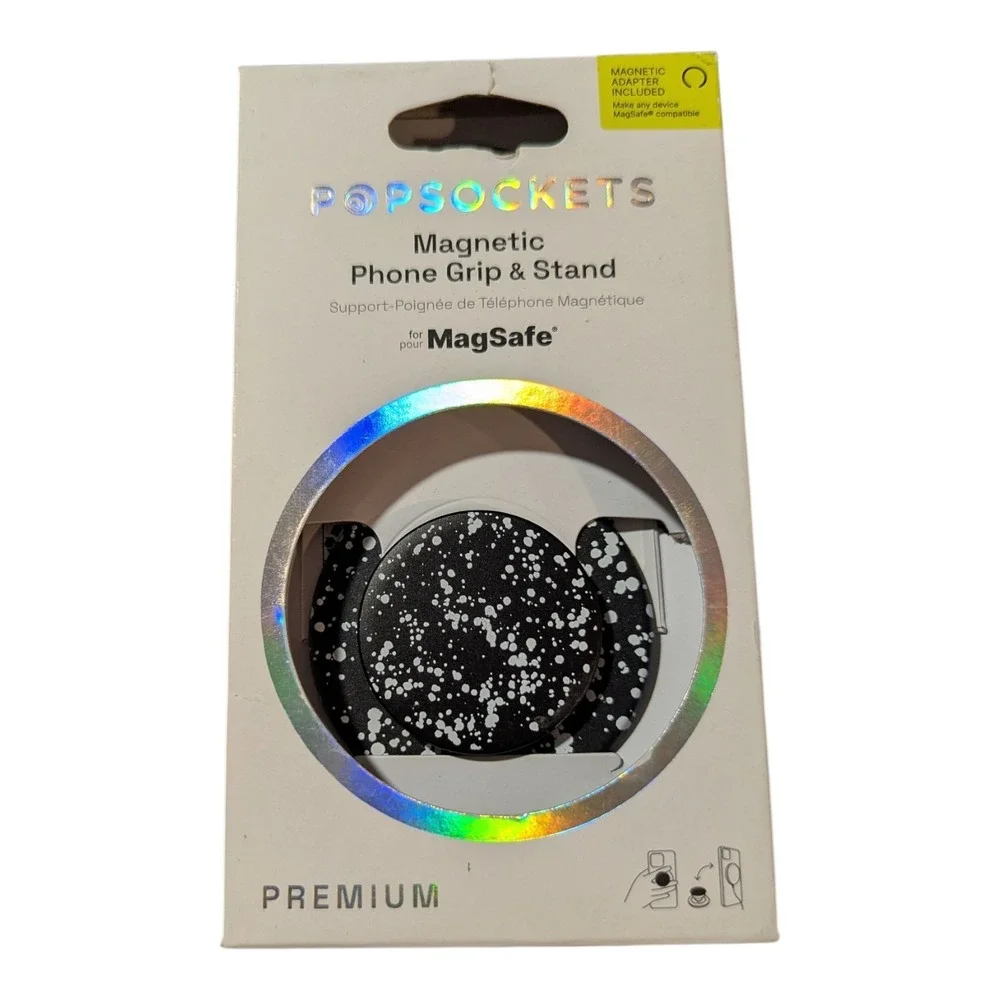 Nn6. PopSockets Magnetic Phone Grip and Stand for‎ MagSafe - Black Speckle